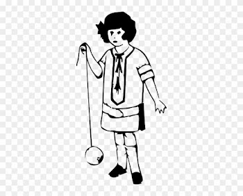 Girl And Yoyo - Girl Picture Clip Art Black And White