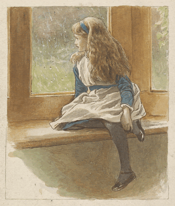 Girl at a Window print | Free Photo - rawpixel