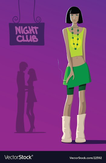 Girl at club vector image
