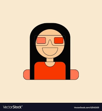 Girl at movie in flat style vector image