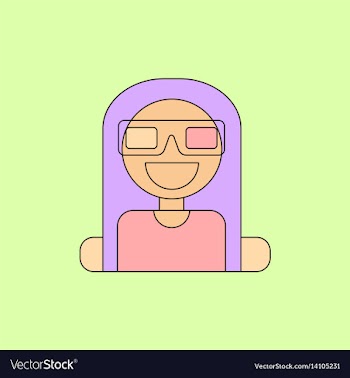 Girl at movie in flat style vector image