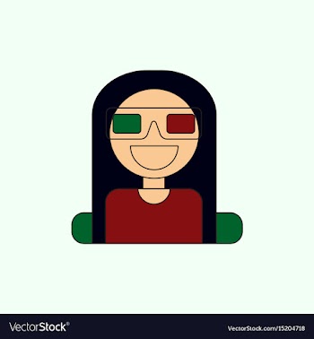 Girl at movie in flat style vector image