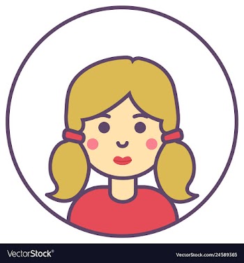 Girl avatar pretty girl with two braids icon vector image
