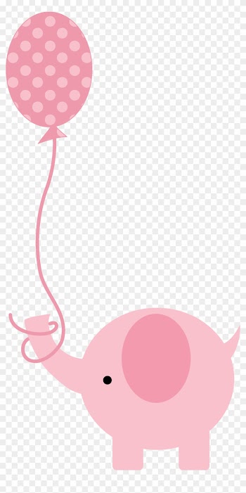 Girl Baby Shower Clip Art - Baby Shower Pink Elephant