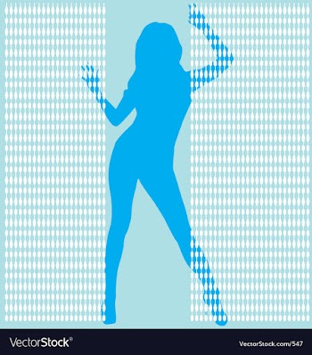 Girl behing bead curtail vector image