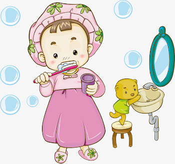 Girl Brushing Teeth, Girl Vector, Cartoon Illustration, Cartoon ...