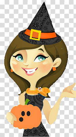 Girl carrying pumpkin graphic transparent background PNG clipart