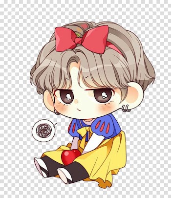 Girl cartoon , BTS Chibi Fan art Drawing K-pop, Chibi transparent background PNG clipart