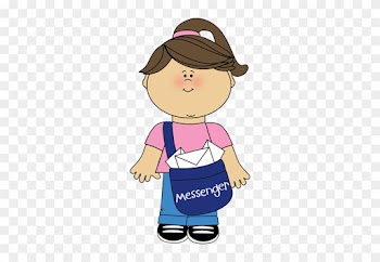 Girl Classroom Messenger Clip Art - Girl Messenger Clipart