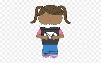 Girl Classroom Trash Helper Clip Art - Clipart Girl