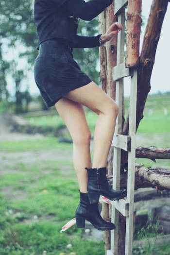 Girl climbing ladder