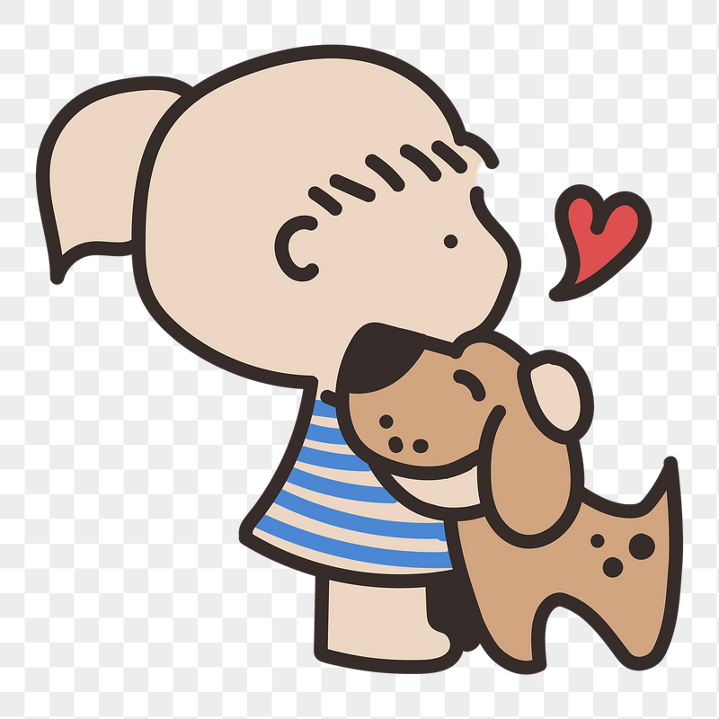 Girl & dog  doodle | Free PNG - rawpixel