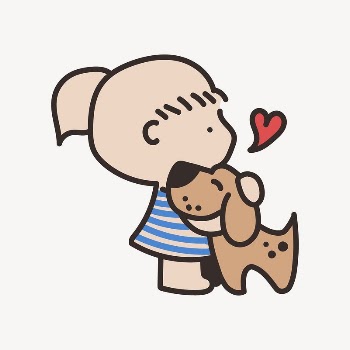 Girl & dog  doodle | Free Vector - rawpixel