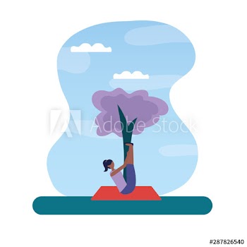 Girl doing yoga pose vector design