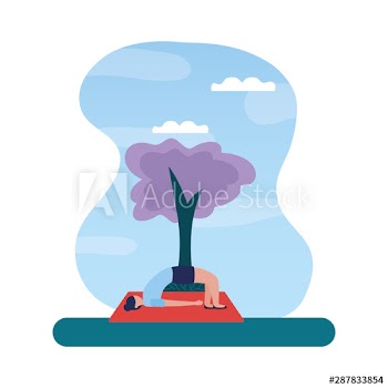 Girl doing yoga pose vector design