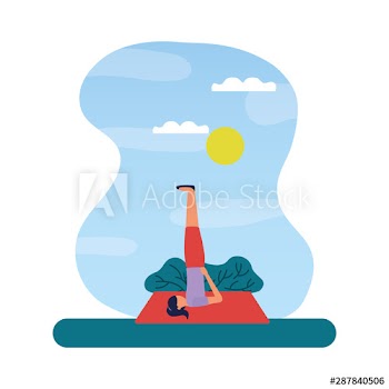 Girl doing yoga pose vector design