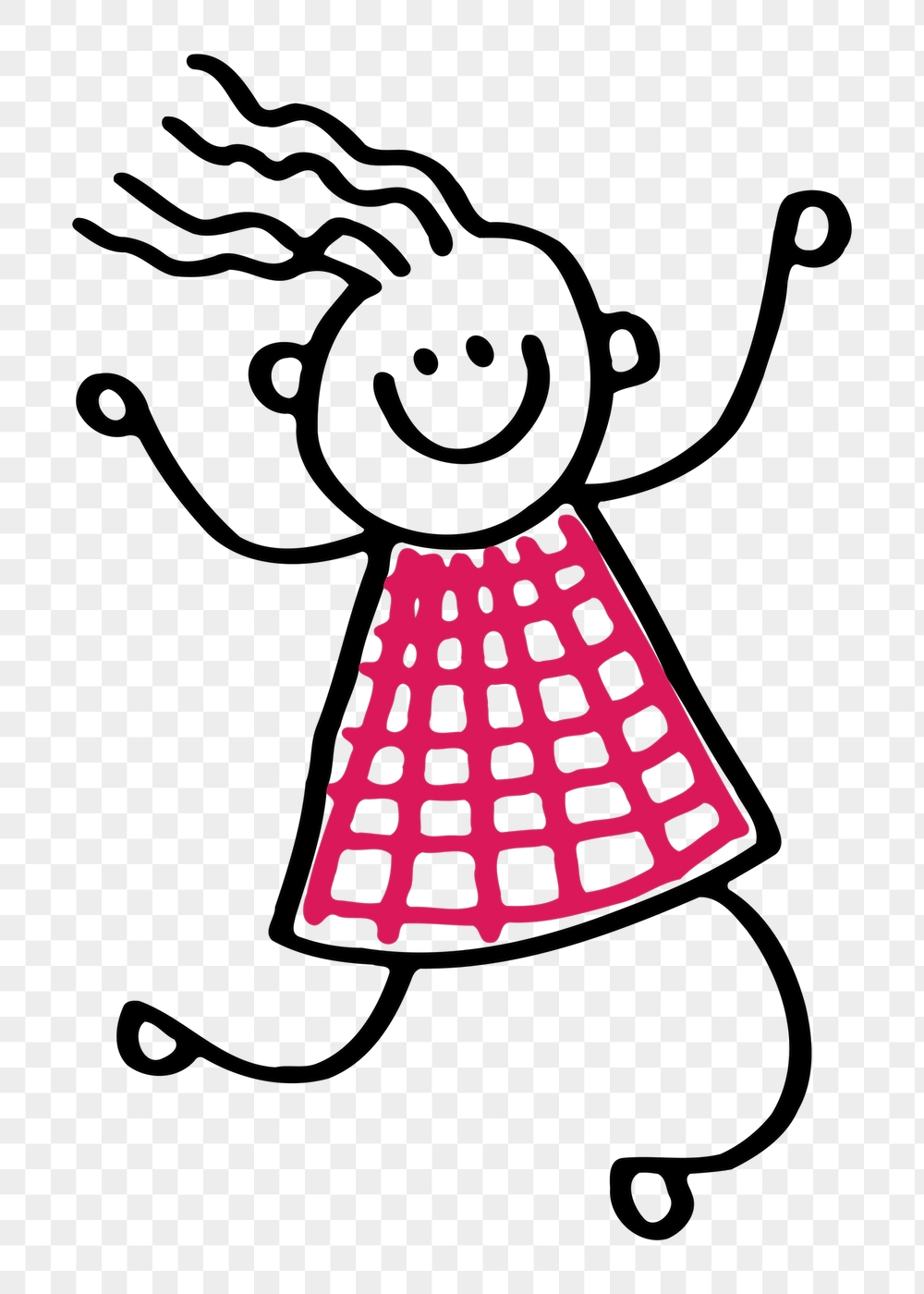 Girl doodle png sticker, cute | Free PNG - rawpixel