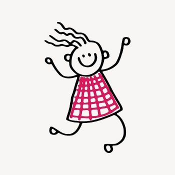 Girl doodle sticker, cute cartoon | Free PSD - rawpixel