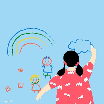 Girl drawing on a board at home during the coronavirus pandemic vector | Free  vector - 2310409
