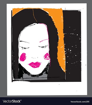 Girl face sketch vector image