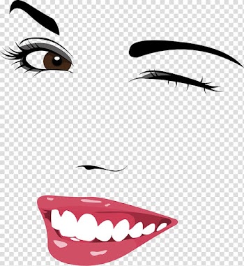 Girl face , Wink Eyebrow Facial expression, Hand-painted characters, facial expression, smiling face transparent background PNG clipart