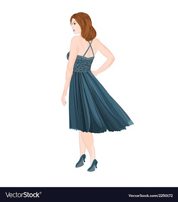 Girl figure in blue dress vector image