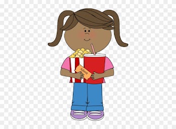 Girl Going To Movies - Trash Helper Clipart