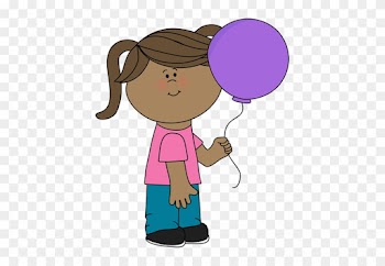 Girl Holding A Balloon Clip Art - Girl With A Balloon Clipart