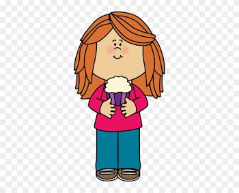 Girl Holding A Cupcake - Mycutegraphics Girl