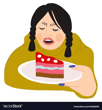 girl holding a plate with biscuit isolated