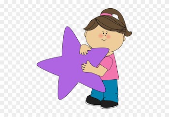 Girl Holding A Purple Star - Boy &amp; Girl Holding Clipart Book