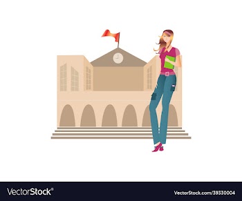 girl holding book standing