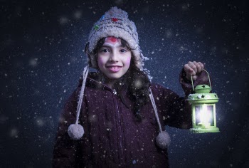Girl Holding Green Lantern Lamp