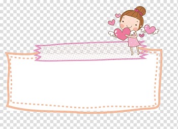 Girl holding heart with wings illustration, Cartoon Text box Drawing , Cartoon text box transparent background PNG clipart