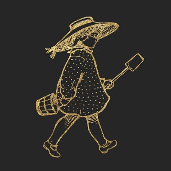 Girl holding shovel clipart, gold | Free PSD Illustration - rawpixel