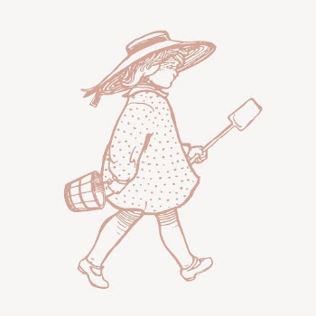 Girl holding shovel collage element, | Free Vector Illustration - rawpixel