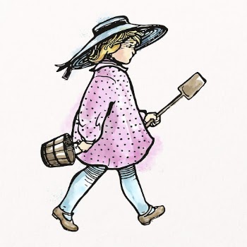 Girl holding shovel watercolor clipart, | Free PSD Illustration - rawpixel