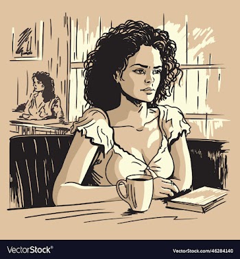 girl in a cafe