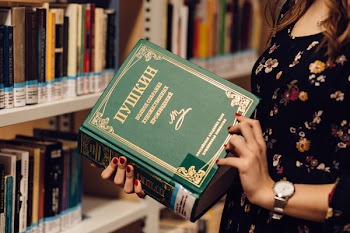 Girl in a library 2