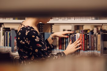 Girl in a library 4