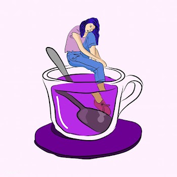Girl in a tea cup funky graphic illustration | Free stock vector - 429616