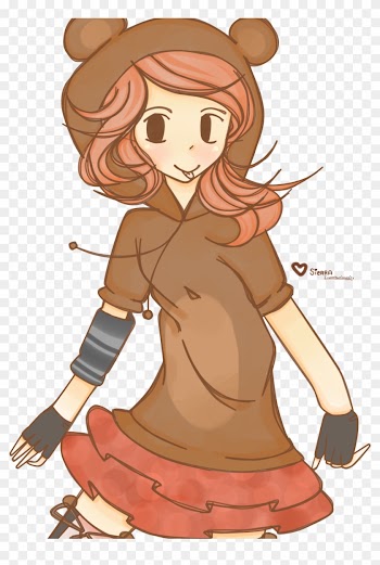 Girl In Bear Hoodie