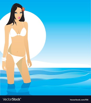 Girl in bikini vector image