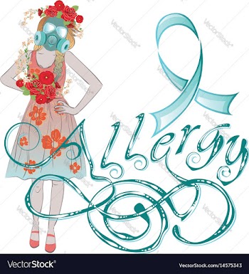 Girl in gasmask allergy vector image