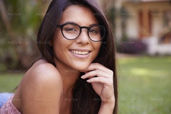 Girl In Glasses Smiling