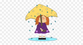 Girl In Rain Clipart