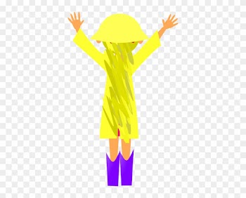 Girl In Rainwear Clipart