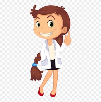 Girl In Science Lab Coat Cartoon