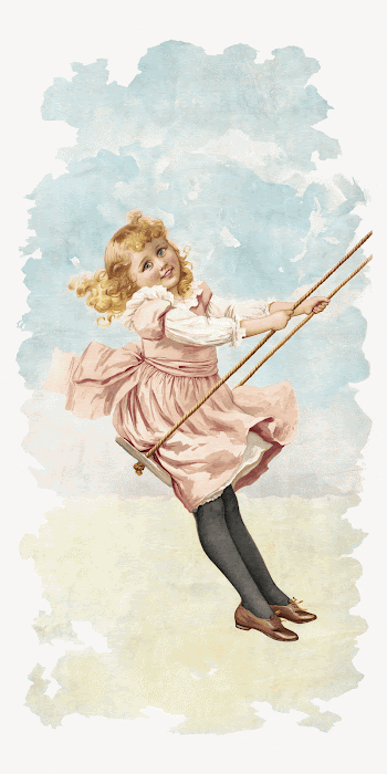 Girl in swing (1894). Original | Free Photo Illustration - rawpixel