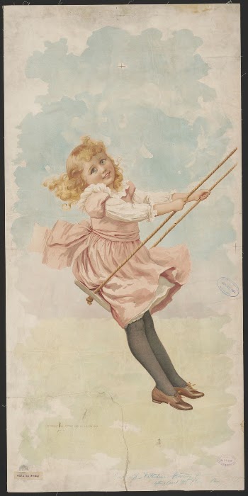 Girl in swing (1894). Original | Free Photo - rawpixel